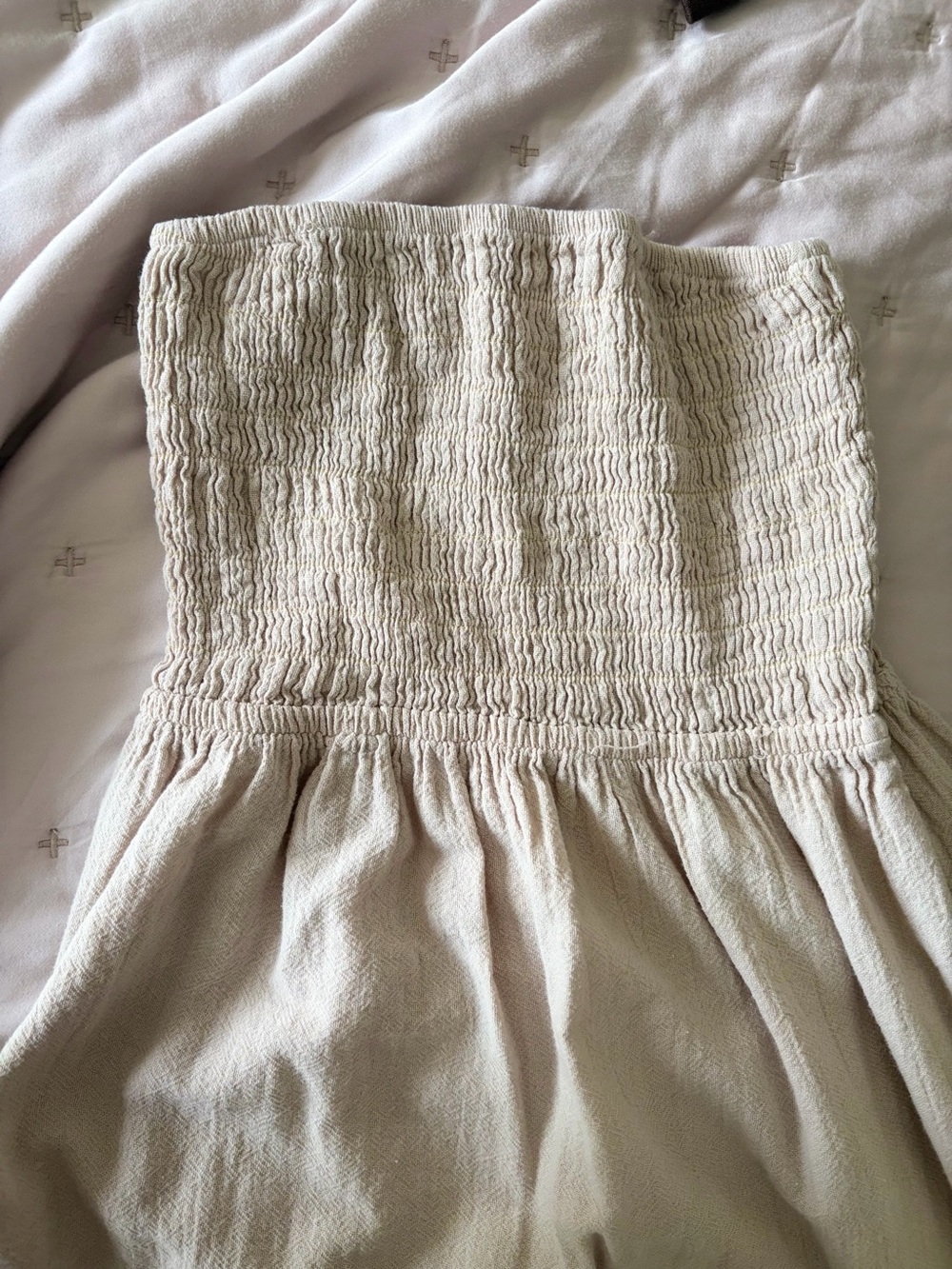 Strapless Maxi Dress in Light Beige